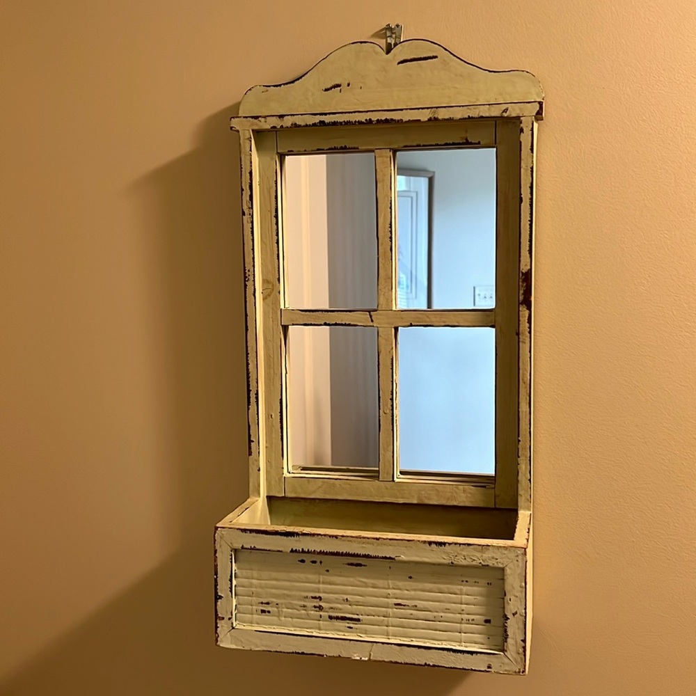 Farmhouse Mirror with Shelf